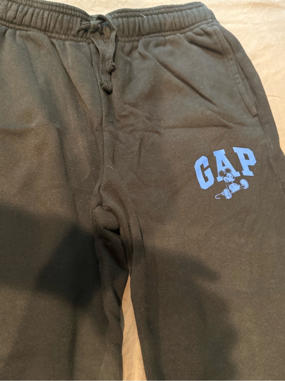 GAP Black Joggers with Blue Logo Graphic